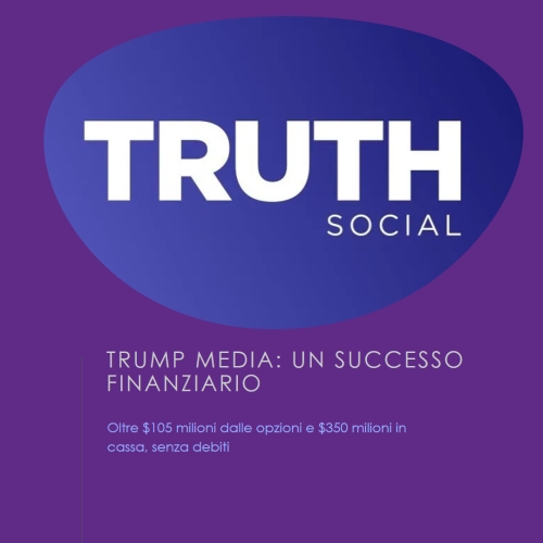 Trump Media: oltre $105 milioni dalle opzioni e $350 milioni in cassa, senza debiti