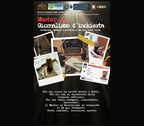 Master: Giornalismo d’inchiesta – aperte le iscrizioni al master con soli 20 posti